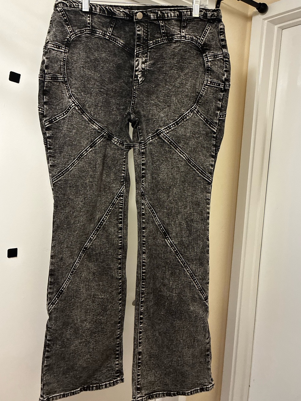 Black Denim Fashion Nova Streetwear Jeans Heart Seam